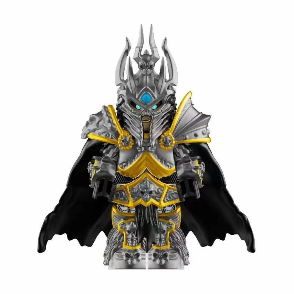 Mythic Lich King – Figura de tijolo inspirada – Conjunto de espada de caveira e armadura escura, ideal para entusiastas de edifícios de fantasia