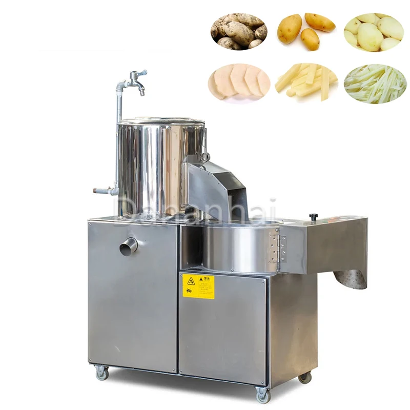 

Industrial Sweet Potato Cleaning And Peeling Machine, Multifunctional Potato Slicer, Ginger Cassava Slicer