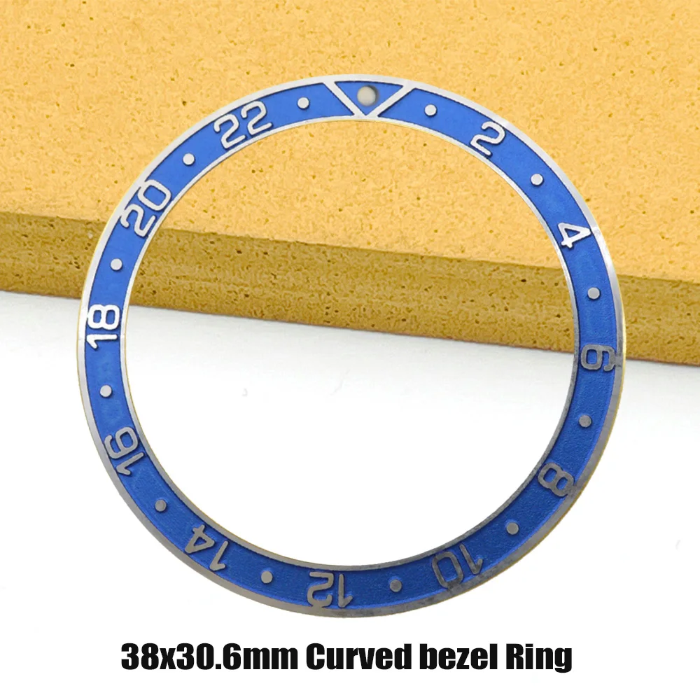 38x30.6 มม.GMT โค้งนาฬิกา BEZEL แทรก SKX007 แหวน Fit สําหรับ 24H GMT SKX007 นาฬิกากรณี NH35 NH36 นาฬิกา BEZEL แหวน