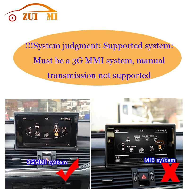 For Audi 3GMMI System Interface Adapter Box For Audi A1 Q3 A6 A7 Q7 A8 A4 Q5 Q5 High-End Reverse Camera Decoder