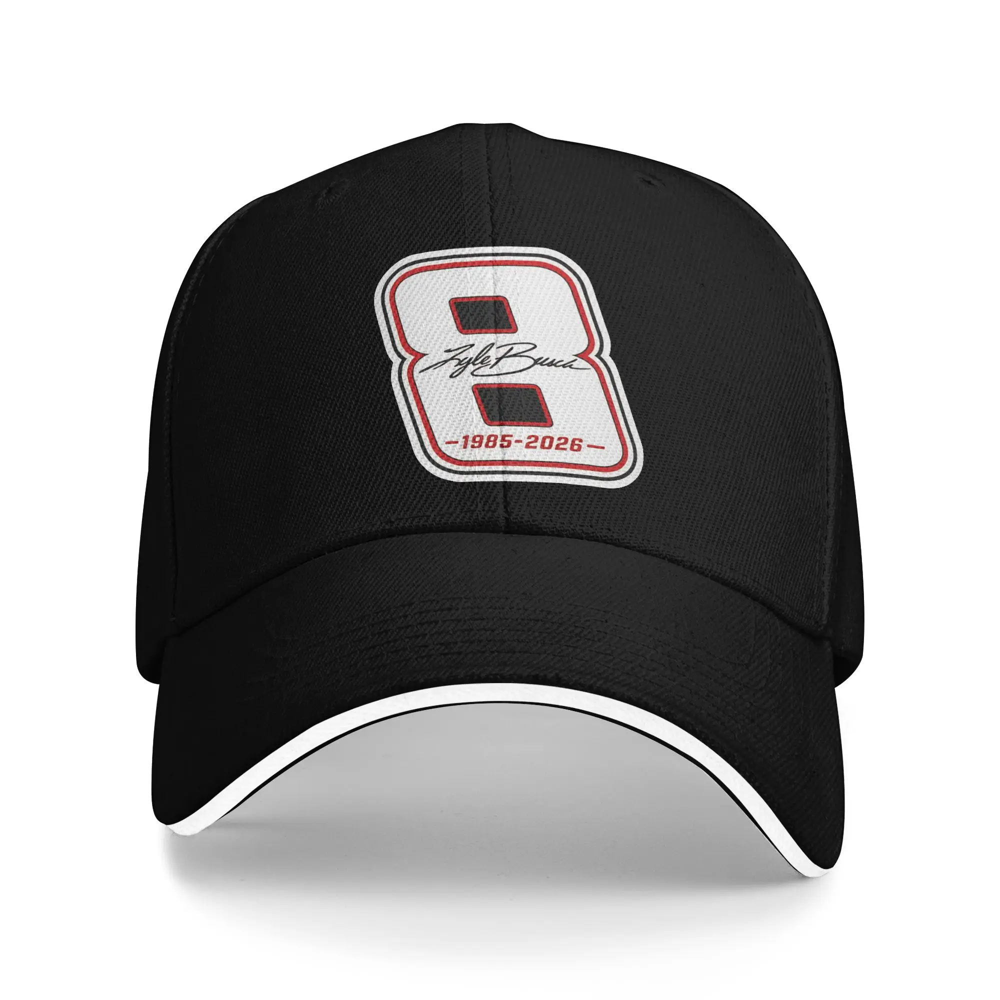 Kyle Busch Number 8 Baseball Cap Popular Rip 1985-2026 Sandwich Hat for Men Women Adjustable Headwear Sport