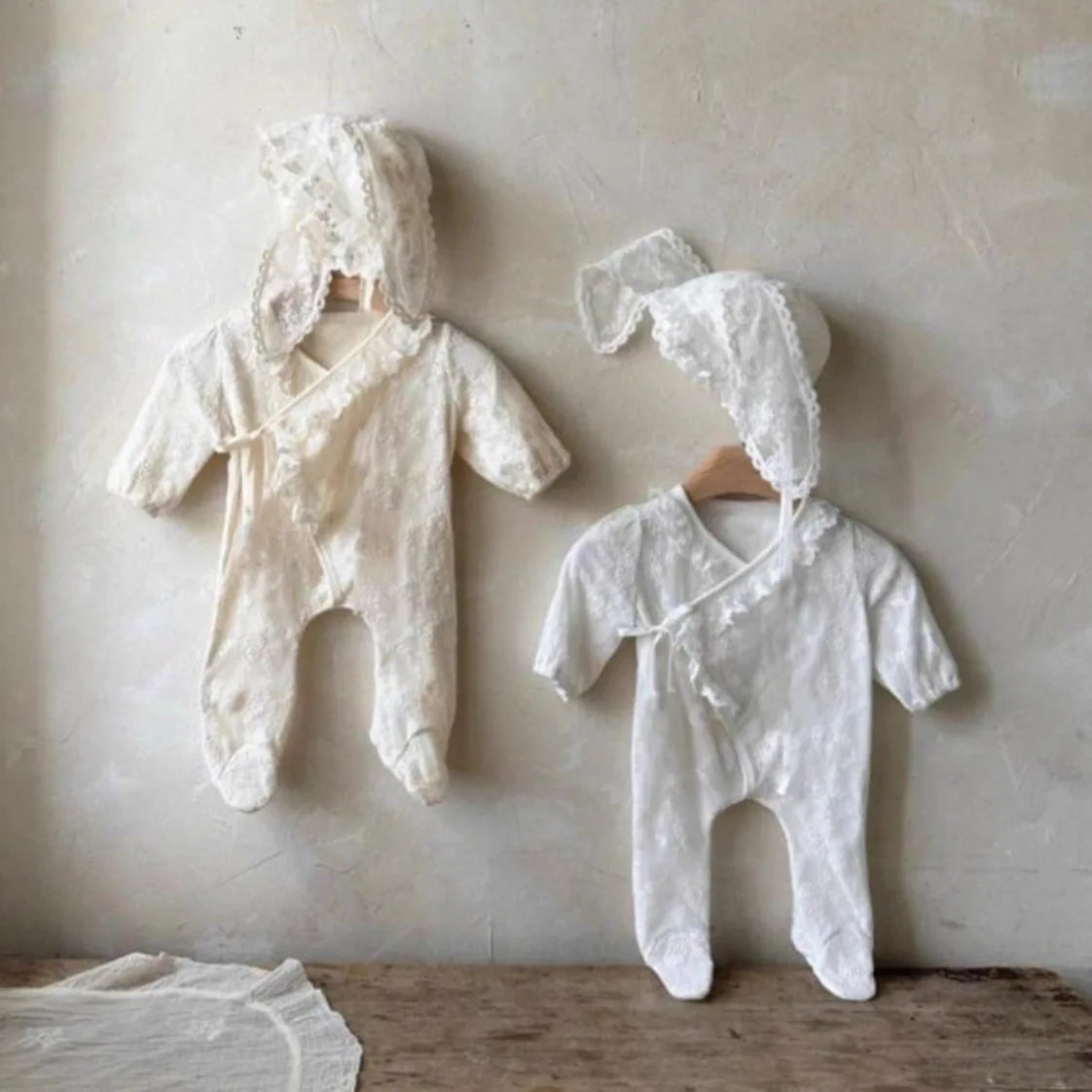 2026-spring-new-baby-girl-long-sleeve-lace-romper-hat-2pcs-set-cute-newborn-photography-clothes-infant-girl-princess-jumpsuit