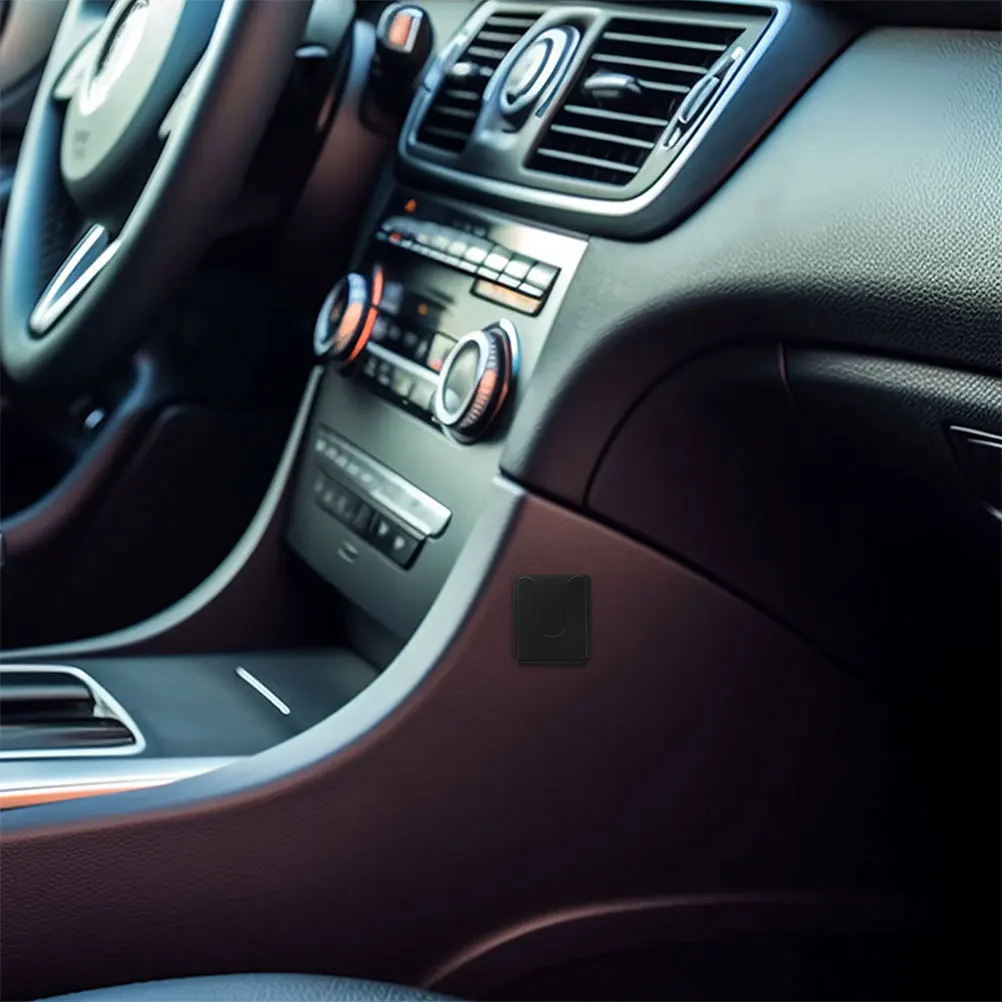 

4Pcs Durable Black Metal Car Radio Mic Holder Secure Mounting Radios Stable Design Easy Access Driving Safety