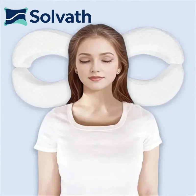 Solvath Side Sleeping Beauty Pillow, No Ear Pressure, Face Eye Protection, Anti Wrinkle Support Pillow for Side Sleeper