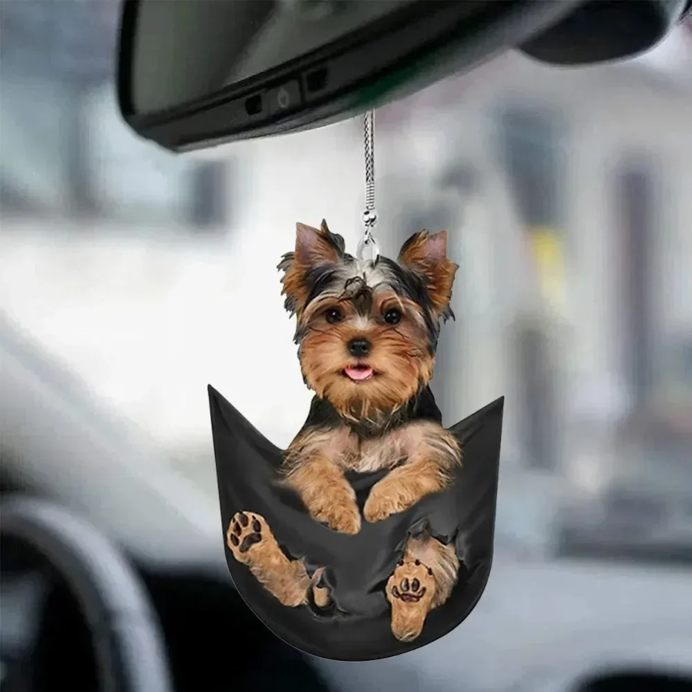 Car Pendant Cute Mini Puppy Shape Pendant Practical Interior Car Ornament Hanging Toy Gift Hanging Cars Decoration Accessories