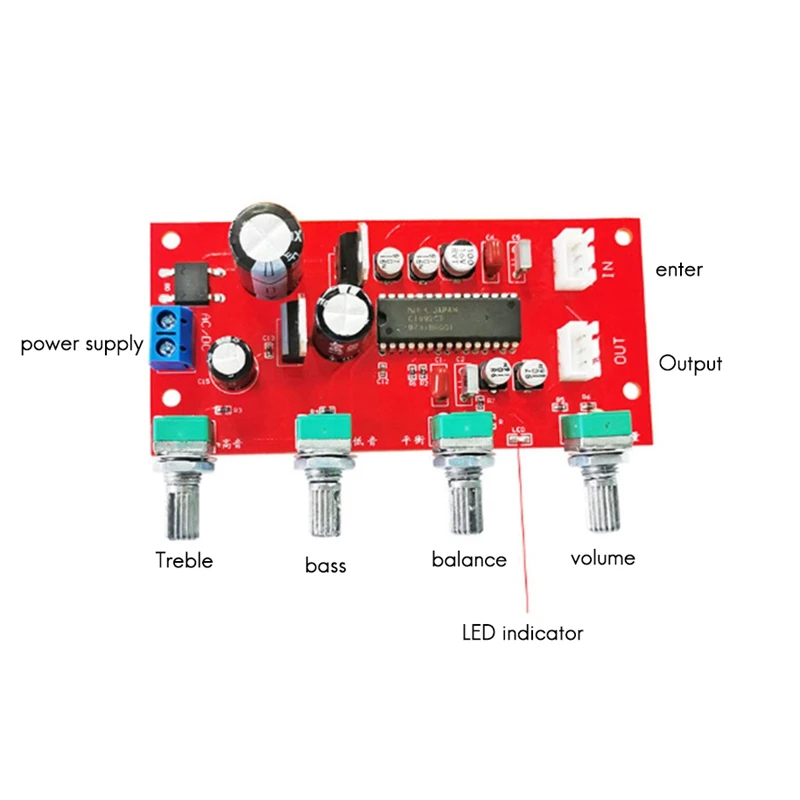 UPC1892CT Tone Board DC 12-24V Or AC 8-16V Single Power Supply Potentiometer Fixed Front-Level Tone Board