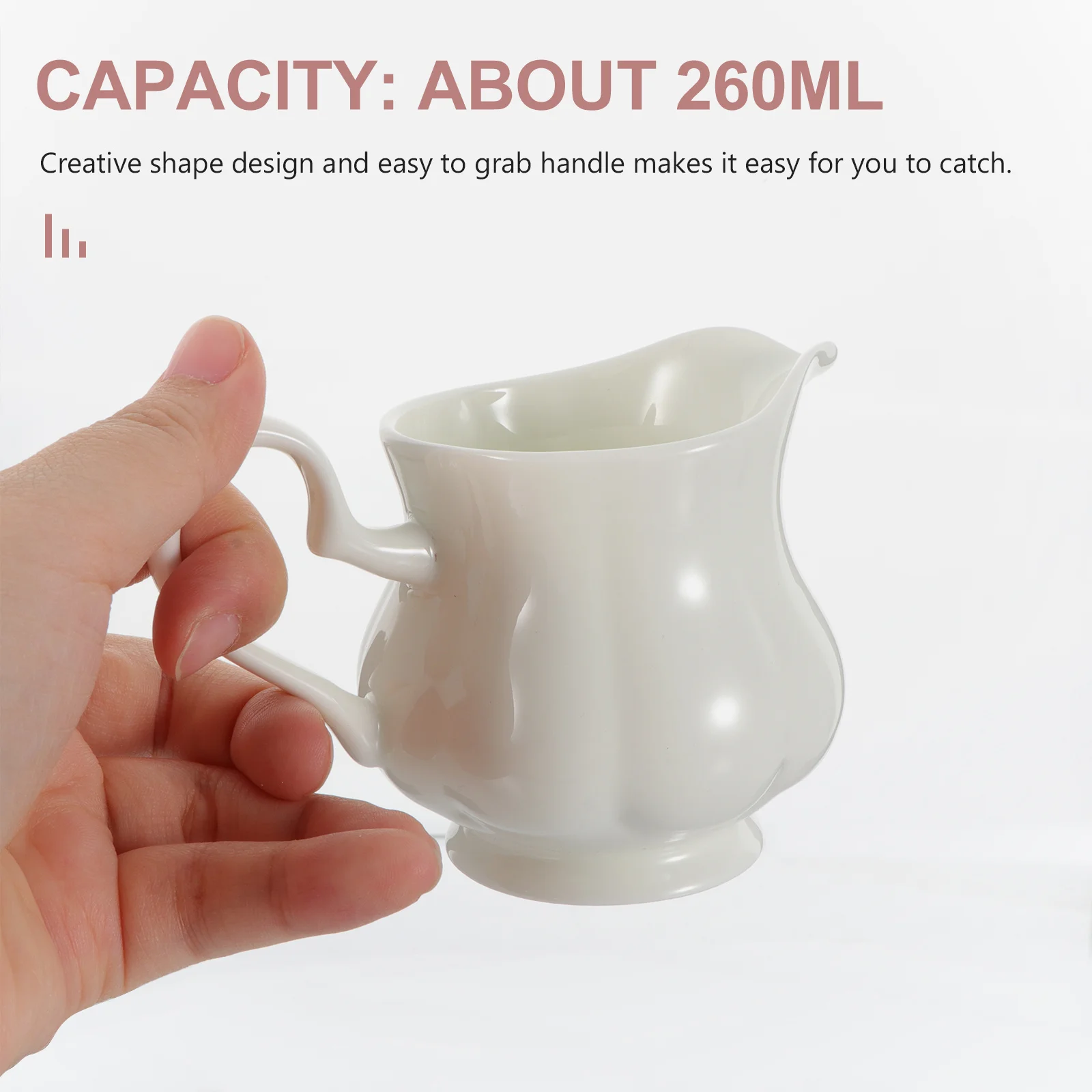 

Кувшин для молока из высококачественной керамики в британском стиле, чисто белый, с удобной ручкой, для кофе, сиропа, соуса, заправки