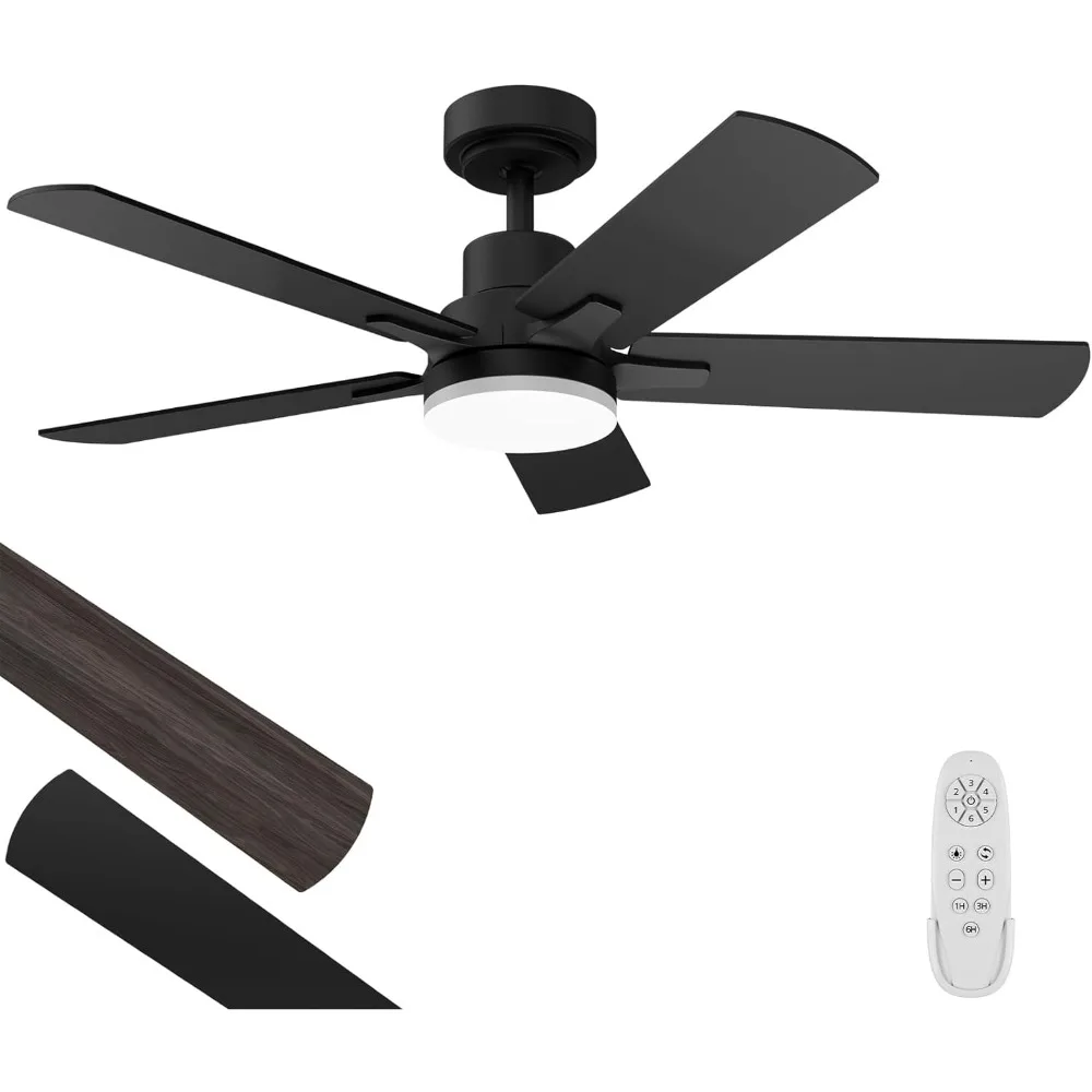 

Ceiling Fan Light with Lamp, 42 Inch, Remote Control Reversible DC Motor, Dimmable, Timer Noiseless, Indoor Ceiling Fan Lights