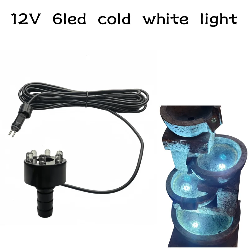 12V 6Led Light Cold White Light Underwater Light Ring Outer Diameter 1.25inch Inner Diameter 0.5inch Suitable for Courtyard Fountain Water Feature Yongquan