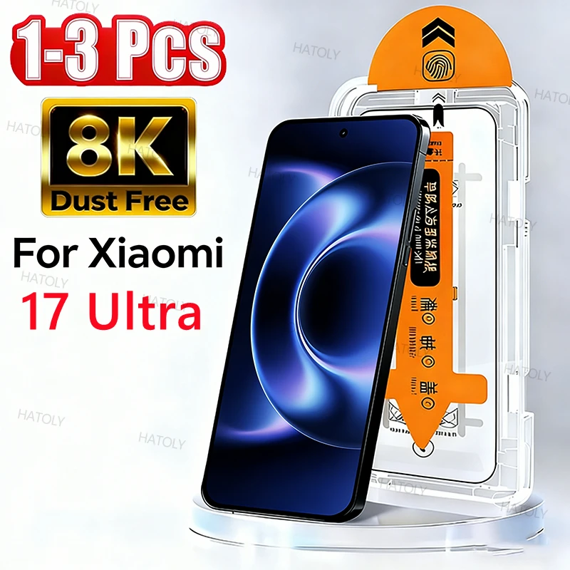 Verre trempé sans poussière pour Xiaomi 17 Ultra facile à installer protecteur d'écran Xiaomi 17 Ultra Film de verre de téléphone pour Xiaomi 17 Ultra