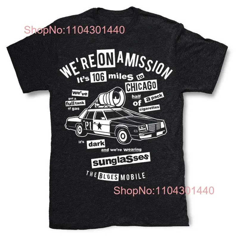 Blues Brothers tee jake elwood retro vintage movie on a mission 106 miles long or short sleeves