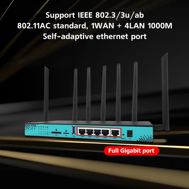WG1608 Router Cat6 Openwrt Wireless Hotspot 4g 5g Modem Lte Unlock Sim Mobile 5G Router Cpe With Sim Card Slot