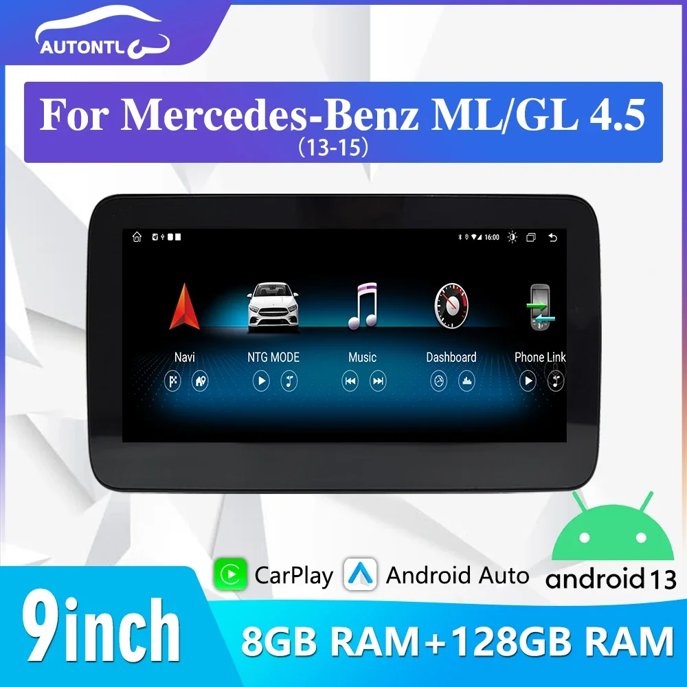 9'' Android Car Radio Multimedia Player Auto Stereo GPS Navigation HD DSP Touch Screen  For Mercedes Benz ML GL class 2013-2015