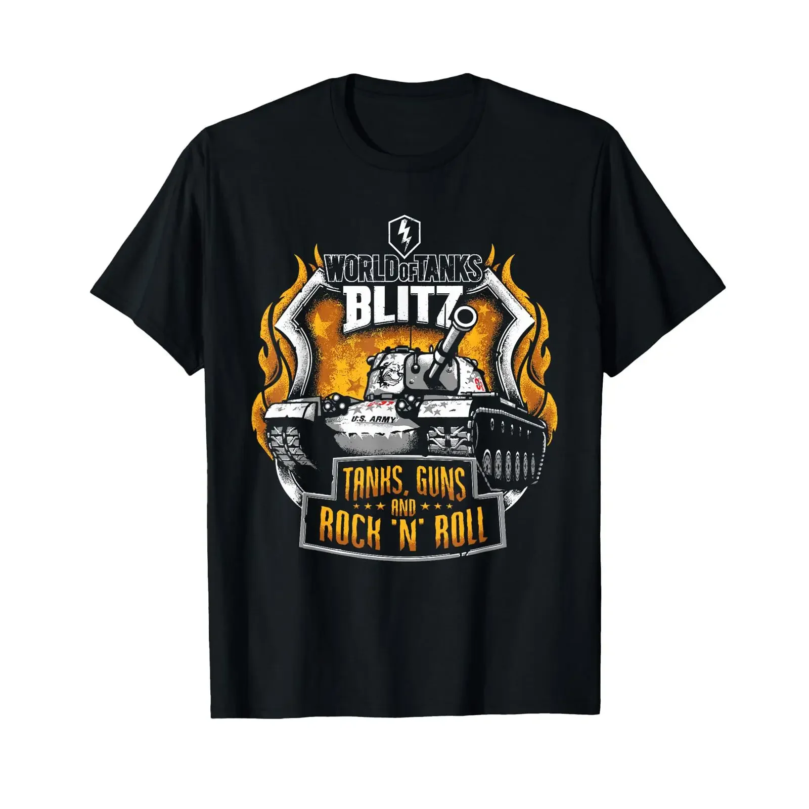 World of Tanks Blitz Rock 'N' Roll T Shirt vintage Washed Versatile Unisex Soft Stretched Breathable graphic designer clothes