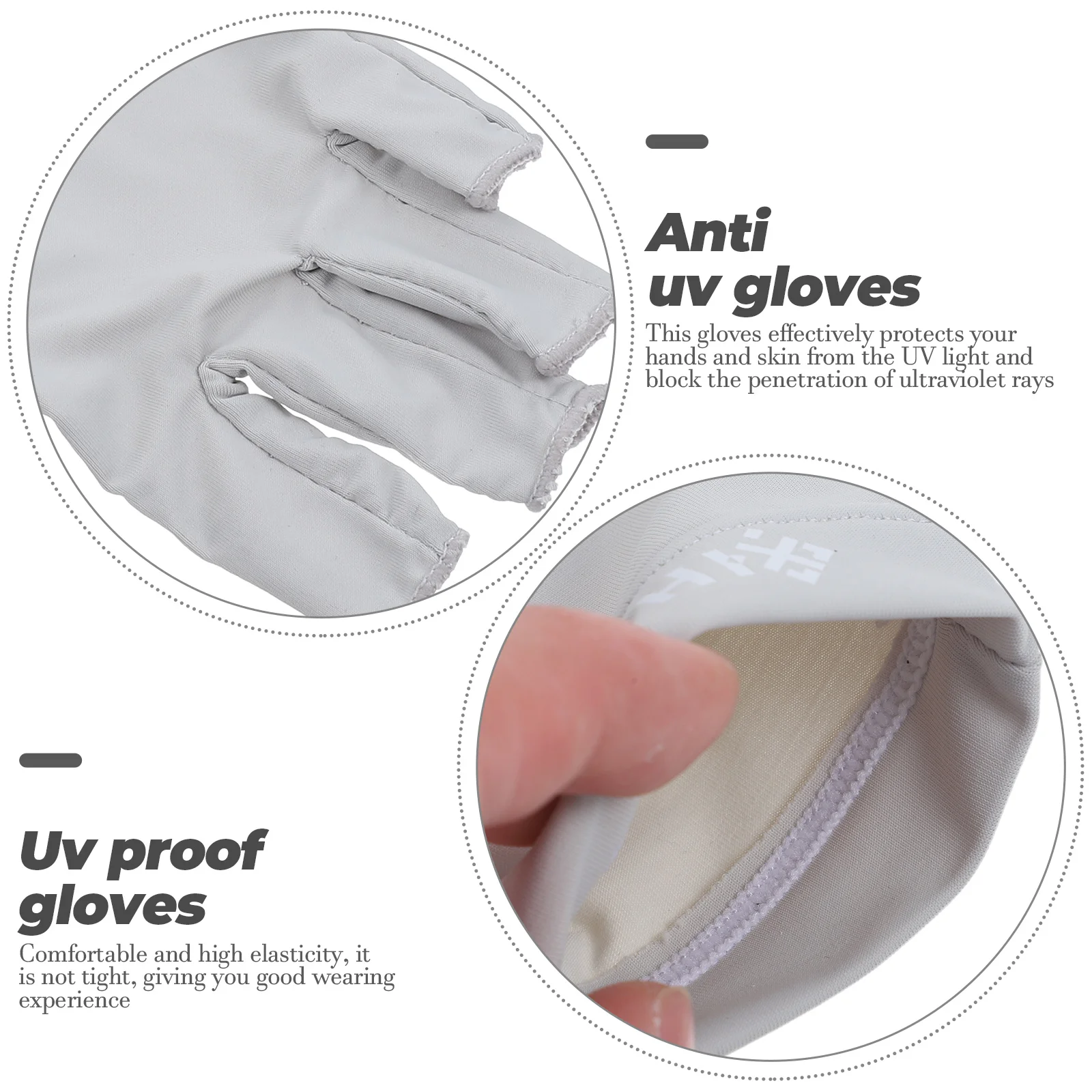 

1Pair Gel Nail Gloves Uv Resistant Protective Fingerless Gloves for Manicure Soft Breathable Hand Safety Glove