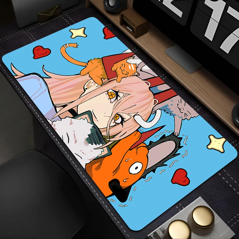 

Mousepad Laptop Mouse Pad Office C-chainsaw Man Power PC Accessories Keyboard Pad Rubber Cup Mat Soft Mouse Mat Large Desk Mat