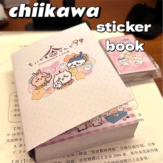 

Книга наклеек Chiikawa: очень плотные, милые мультяшные стикеры, портативная книга для студентов, для творчества и декора.