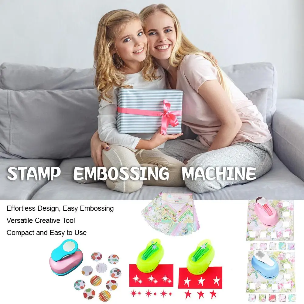 New Stamp shape Craft Punch Embossing Machine Round Hole Punch Toothed Puncher Embosser