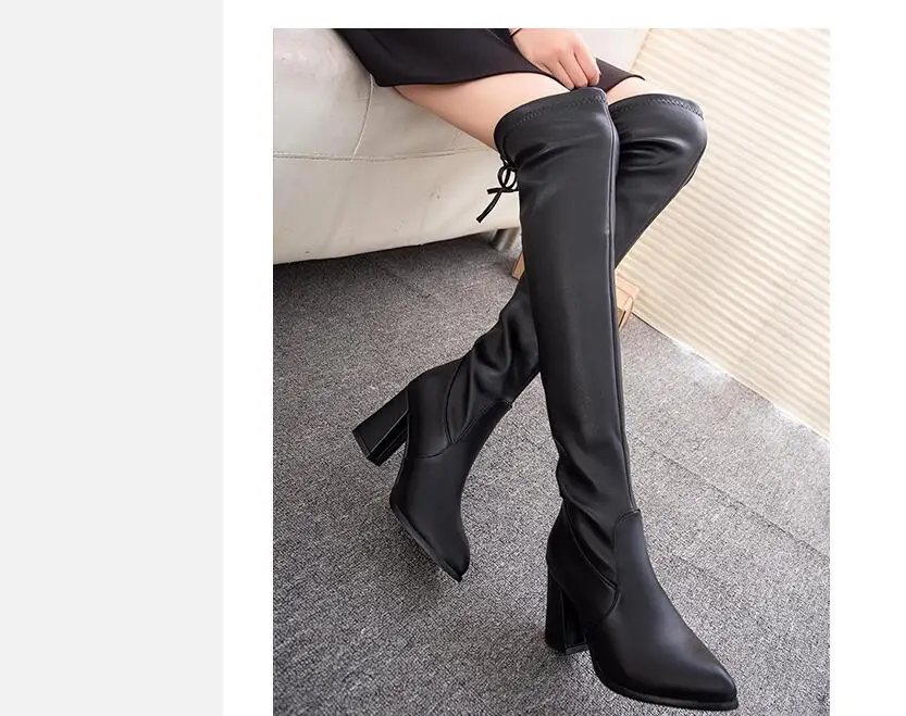 Fashion classic New Shoes Women Boots Black Over the Knee Boots Sexy Female Autumn Winter lady Thigh High Boots size33-40