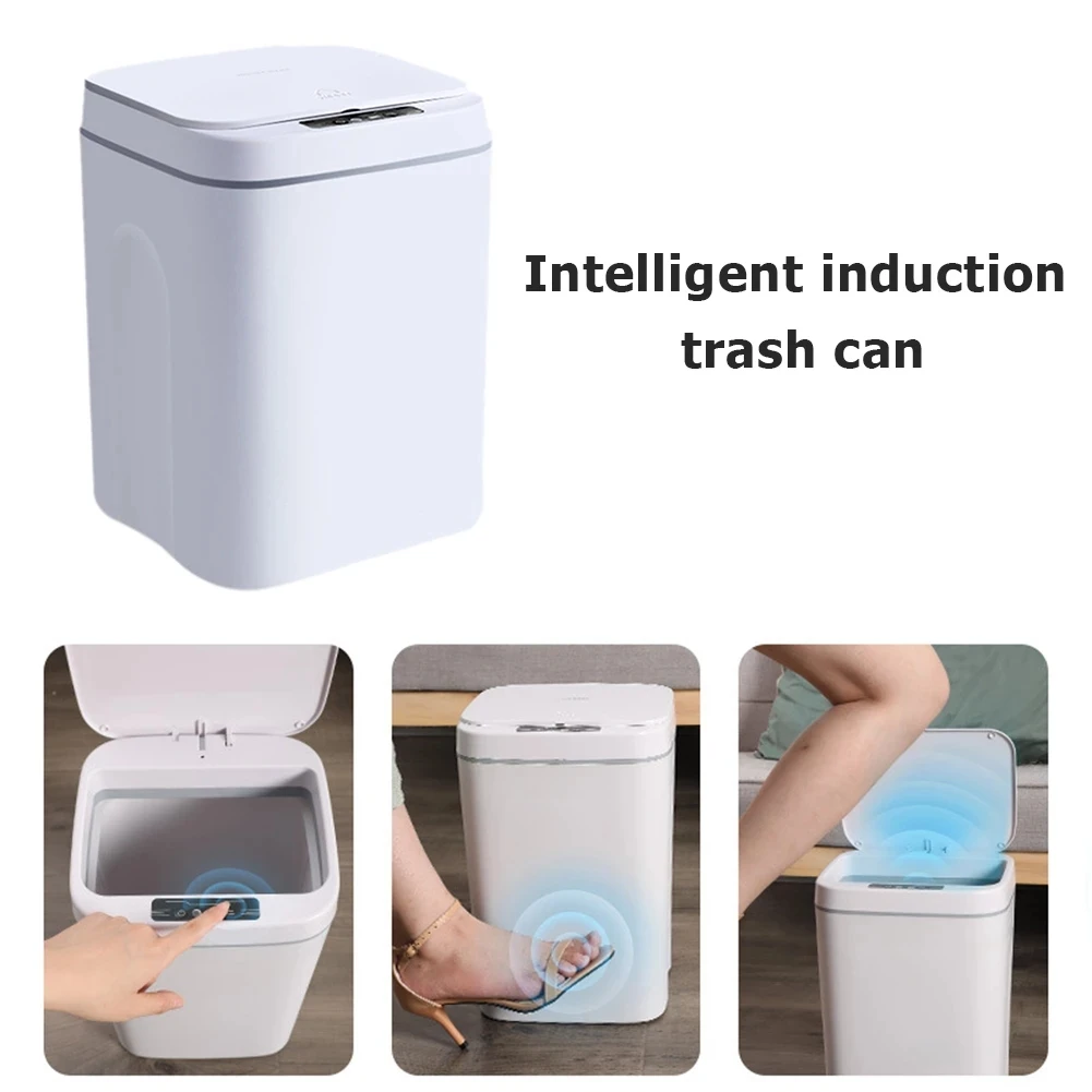 24L Smart Trash Can Multi-function Automatic Sensor Dustbin Electric Intelligent Waste Bin for Kitchen Bathroom Bedroom Garbage