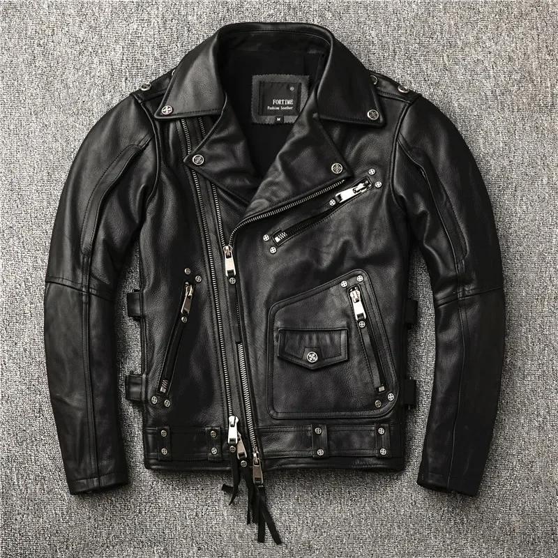 Shop Best.Heavy new Brand motor Rider coat.Plus size cowhide Jacket,7XL genuine Leather clothes.pro quality leather cloth