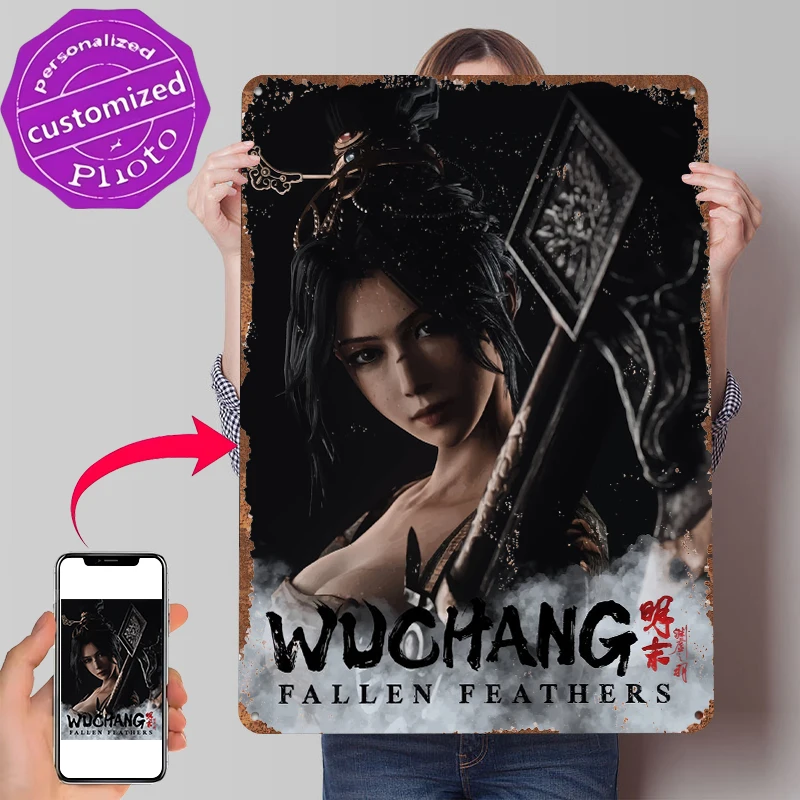 Wuchang: Fallen Feathers Game Art Printed Poster Customized Wall Art Retro Vintage Metal Tin Signs for Room Decoration Gaming
