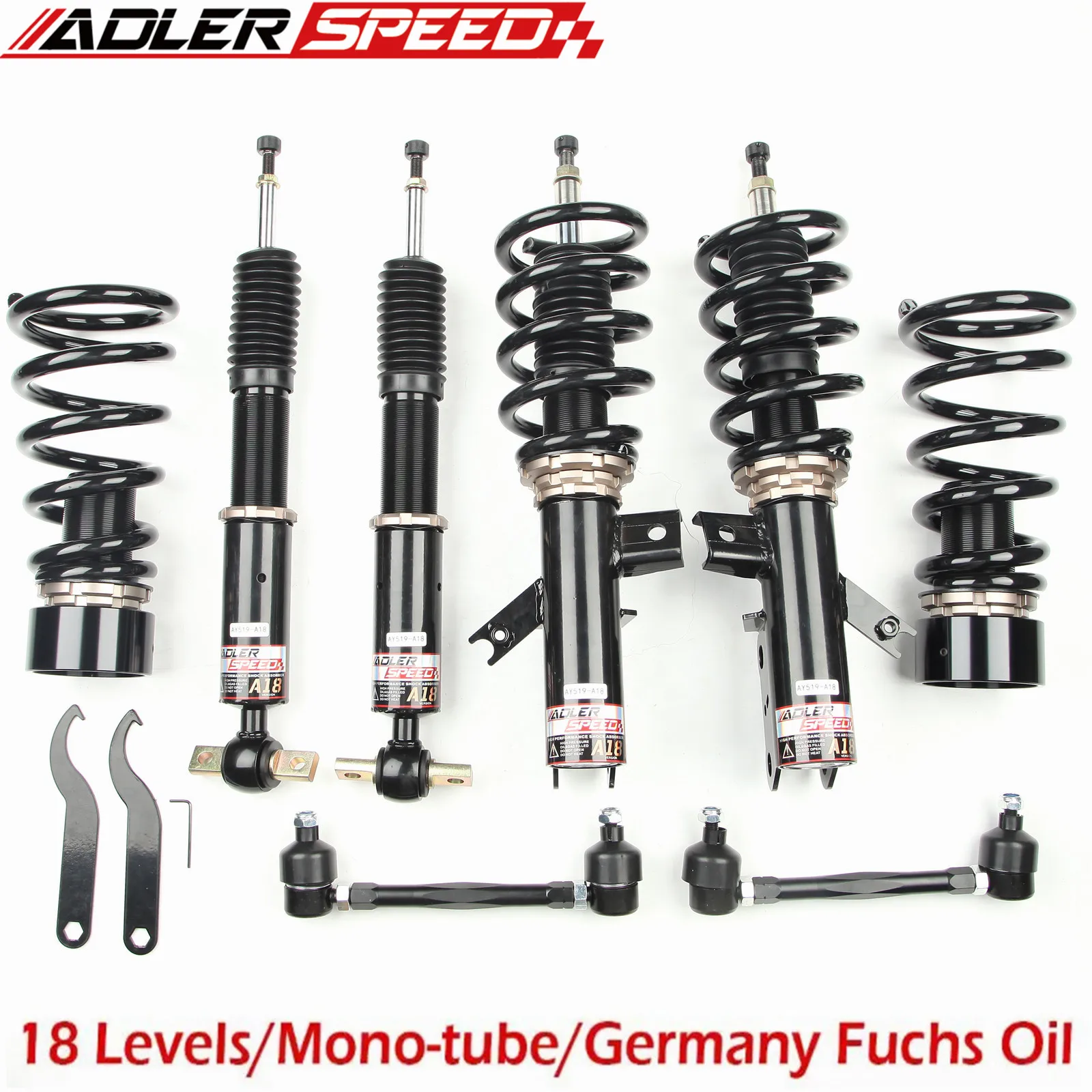 

ADLERSPEED Coilovers For Lincole MKZ 13-16 Suspension Kit 18 Way Adjustable Damping Height