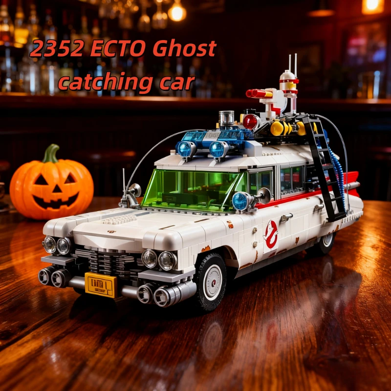 ECTO-1 SPECTER SPEC: نموذج سيارة مسكون متوهجة مكون من 235 قطعة |   متوافق تمامًا مع 10274 |   بناء Ultimate Ghostbusters