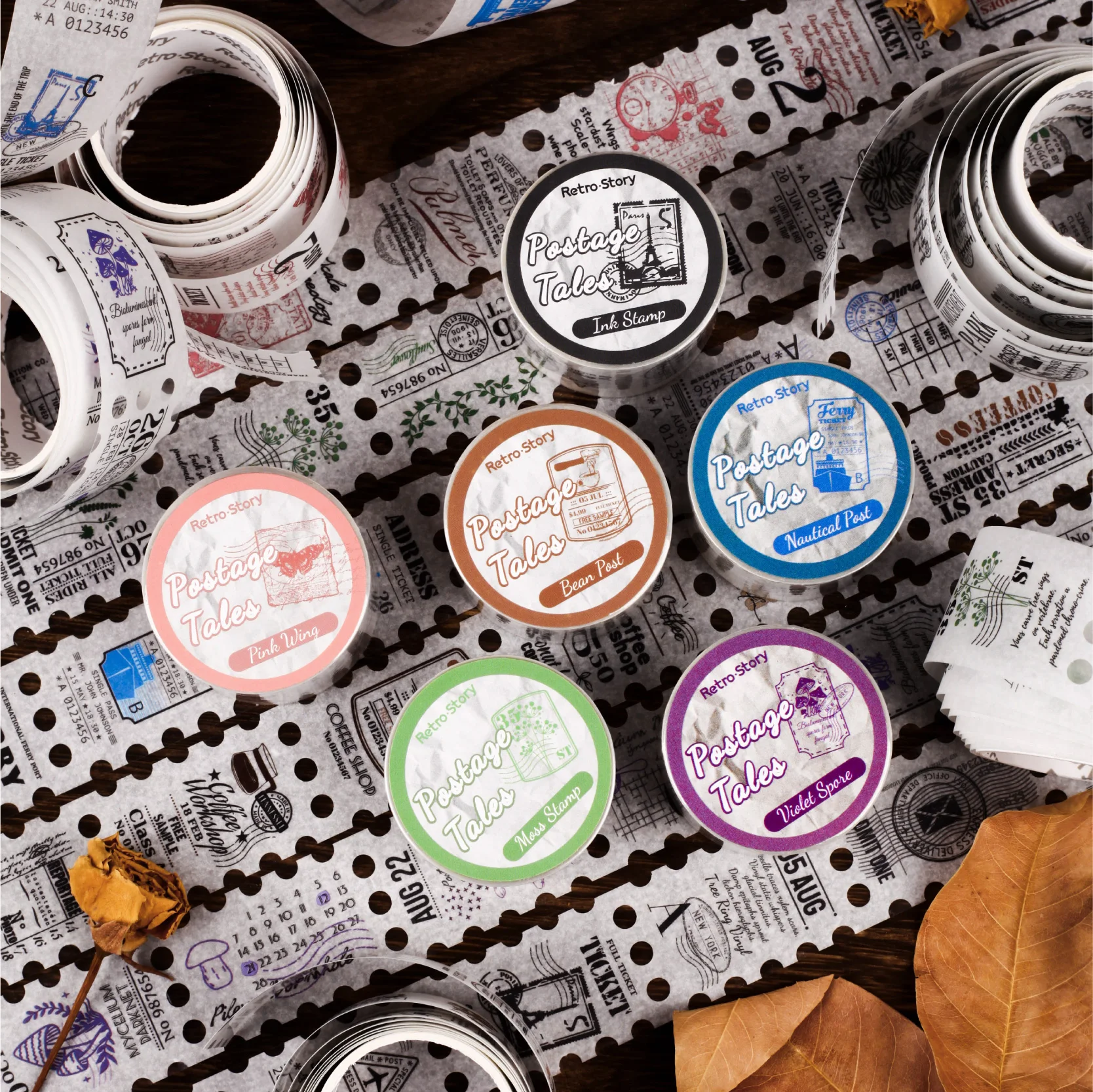 12 عبوة/مجموعة كتالوج أثر بريدي، شريط PET مزخرف لطيف وجميل