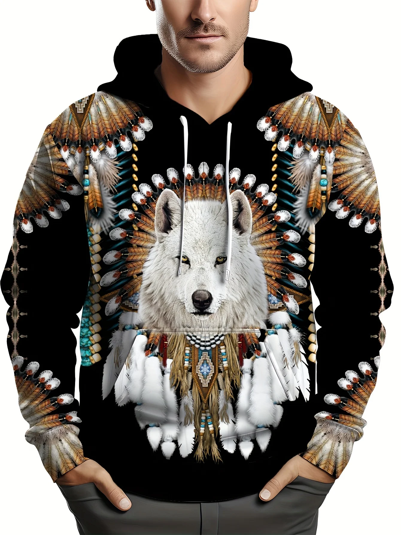 

Children and Adults Unisex Spring / Autumn Tiger Wolf 3D Printing Unique Creative Animal Patterns Hoodie for 2025-2026