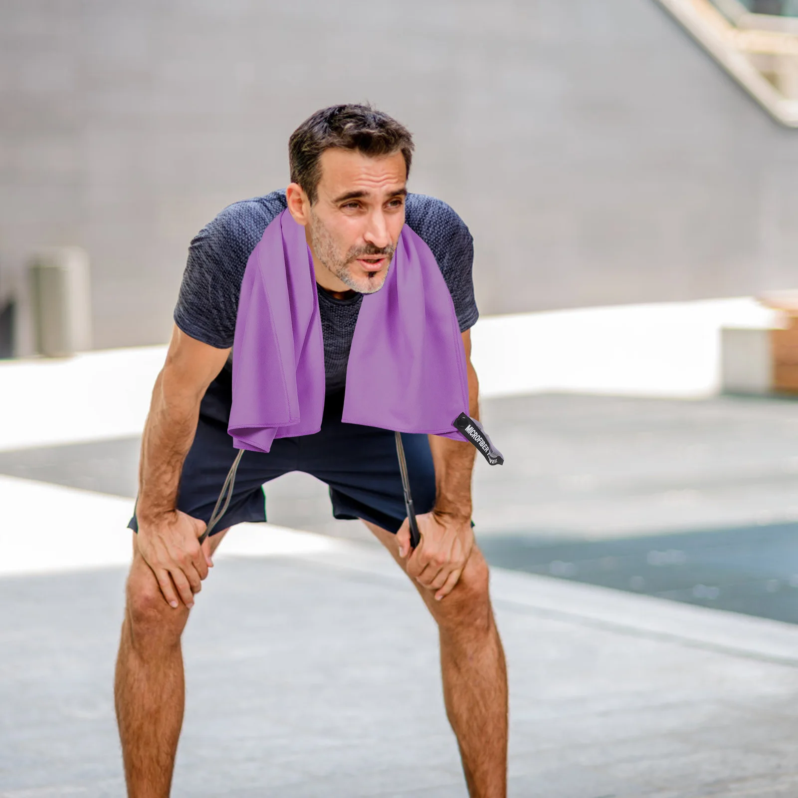 منشفة رياضية سريعة الجفاف مصنوعة من الألياف الدقيقة وخفيفة الوزن ومحمولة لليوجا واللياقة البدنية والأنشطة الخارجية ووجه ثلجي ماص للعرق #4