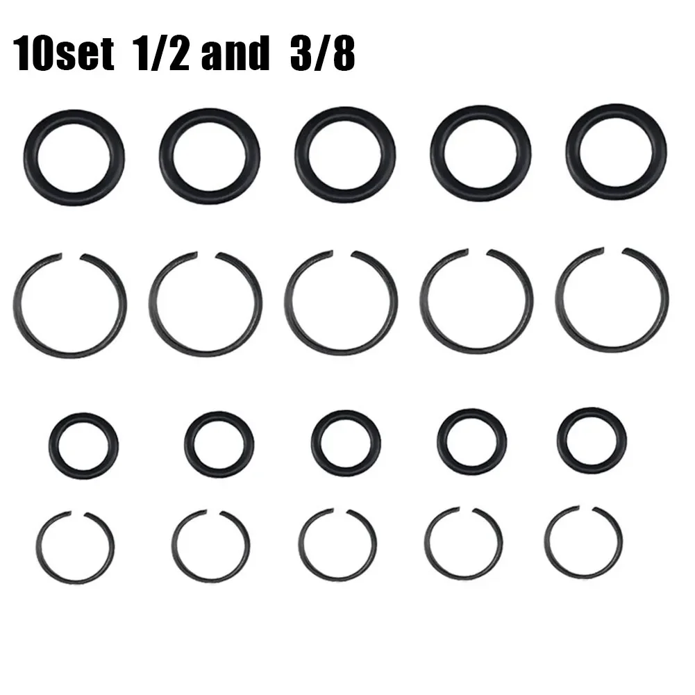 리테이너 링, 공압 3/8 "1/2" 표준 임팩트 렌치 소켓 리테이너 링용, O-링 포함, 10 세트