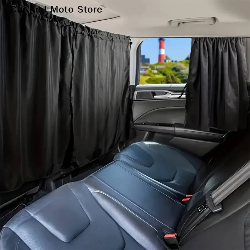 

【CMO】Комплект из 2/4 шт. автомобильных шторок для окон: защита от солнца, конфиденциальность, для путешествий, сна, ночного использования, кемпинга, съемные, простые шторки