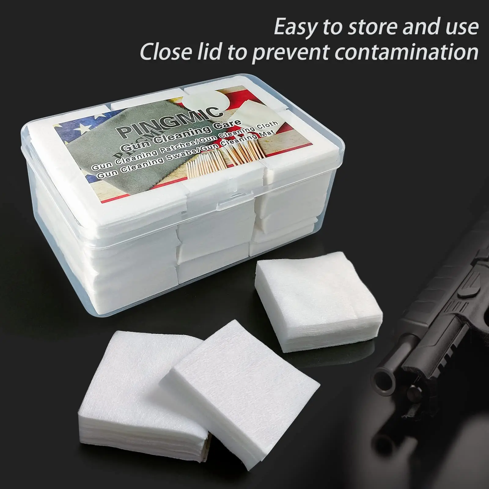 

One-time Non-shedding Gun Cleaning Kit with Gun Brush, Cleaning Cloth, Non-shedding Non-woven Fabric, and Wiping Square Cloth