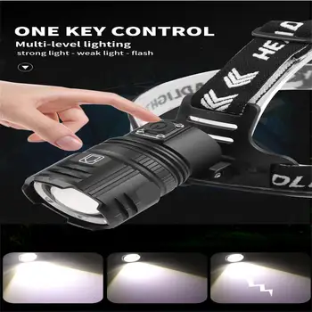 XHP100 LED 줌 고출력 장거리 헤드 마운트 손전등 표시 등