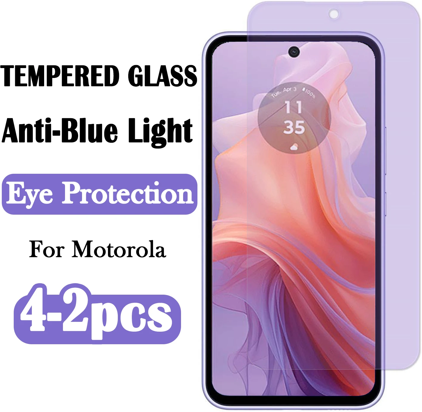

2-4 Piece Anti-blue Light Tempered Glass for Motorola Moto E14 E13 E32 E32S E22 E22i S50 Edge 50 Neo ThinkPhone Screen Protector