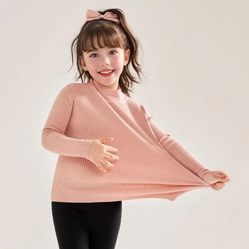 2-10T Toddler Kid Baby Girl Boy Sweater Winter Warm Knit Clothes Long Sleeve Stretch Pullover Top Thick Casual Plain Knitwear