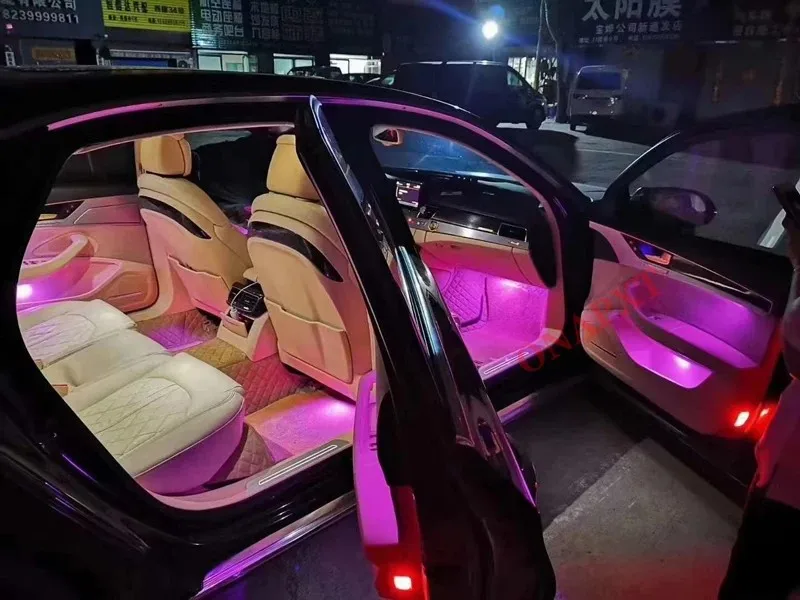 Kit de 21/30 couleurs pour Audi A8 D4 D5 2010-2021, éclairage d'ambiance LED décoratif avec application, bande lumineuse illuminée
