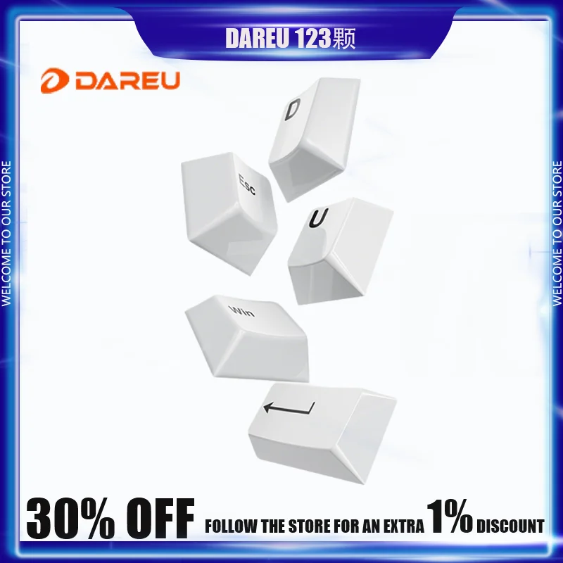

DAREU Ceramic Keycaps 123 Piece Complete Set Mechanical Keyboard Smooth Durable Cherry Shaped Customized Gaming Keyboard Keycaps