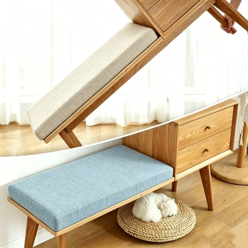 Cotton Linen Sofa Cushions Custom Livingroom Garden Bench Cushion Swings Backseat Seat Cushion Chair Seat Pads Home Window Pad