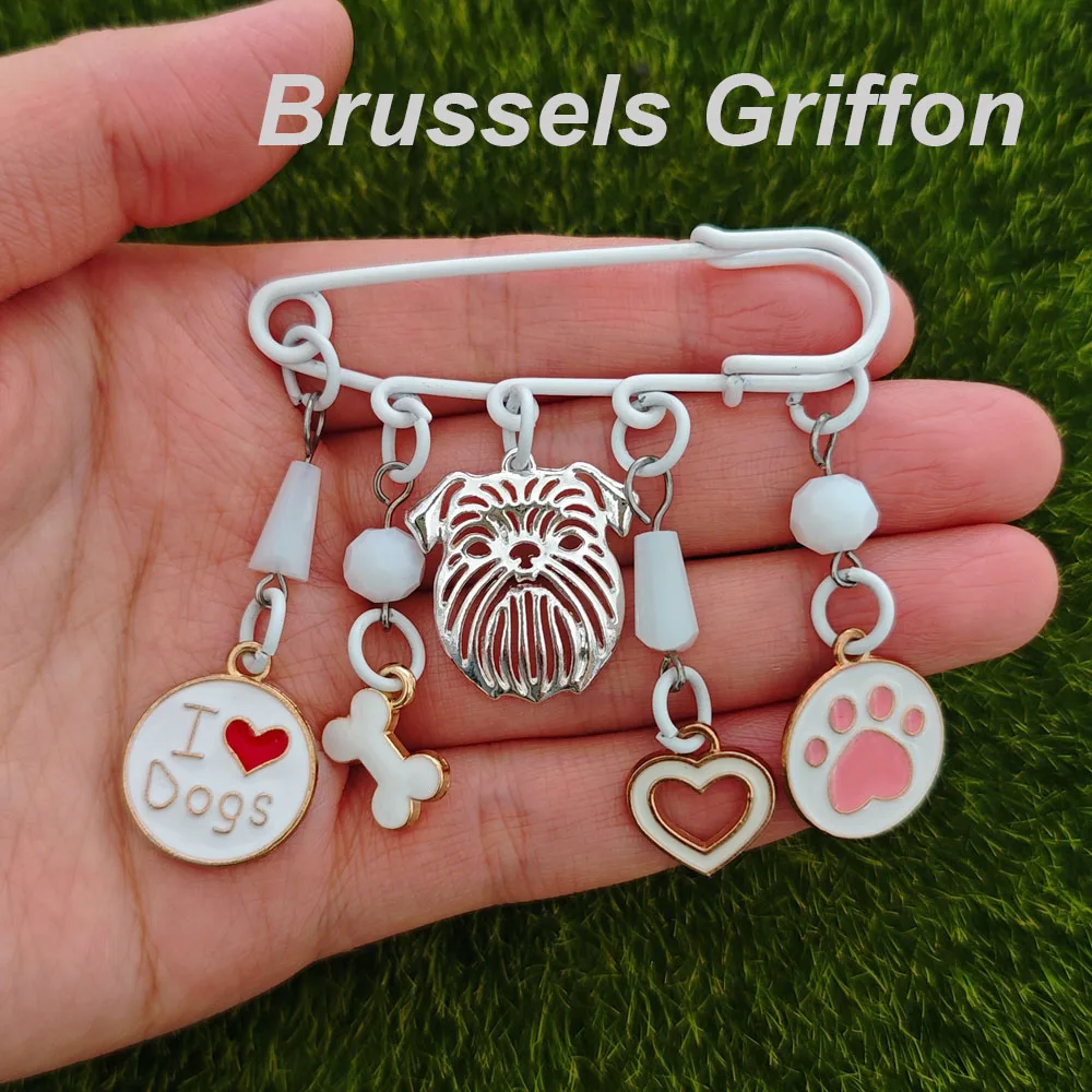 Brussels Griffon Breastpin Funny Dog Akita Samoyed Brooch Pins Animal Shih Tzu Lover