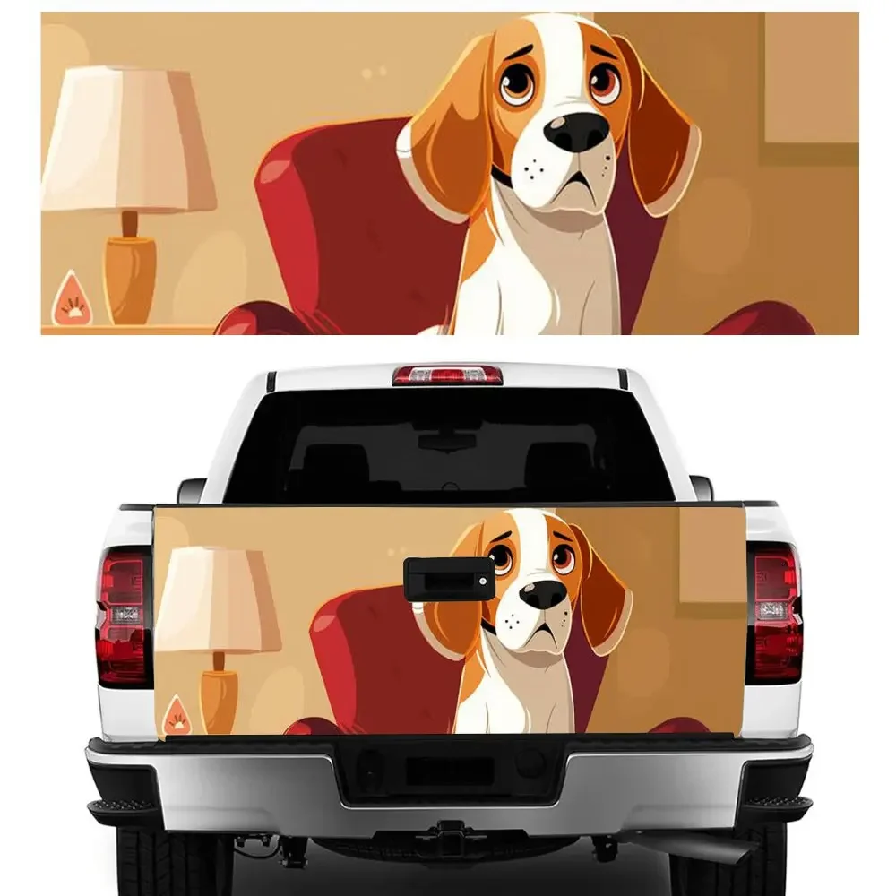 

Мультфильм Beagle House Dog с принтом автомобиля, хвост багажника, защита Vinly, наклейка, автоаксессуары, украшение на капот, наклейка для внедорожного пикапа