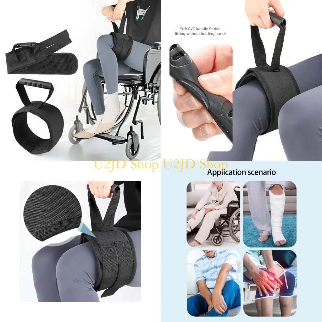 U2JD Rehabilitative Leg Raising Aid Straps With Ergonomic Pull Up Assistance Belt