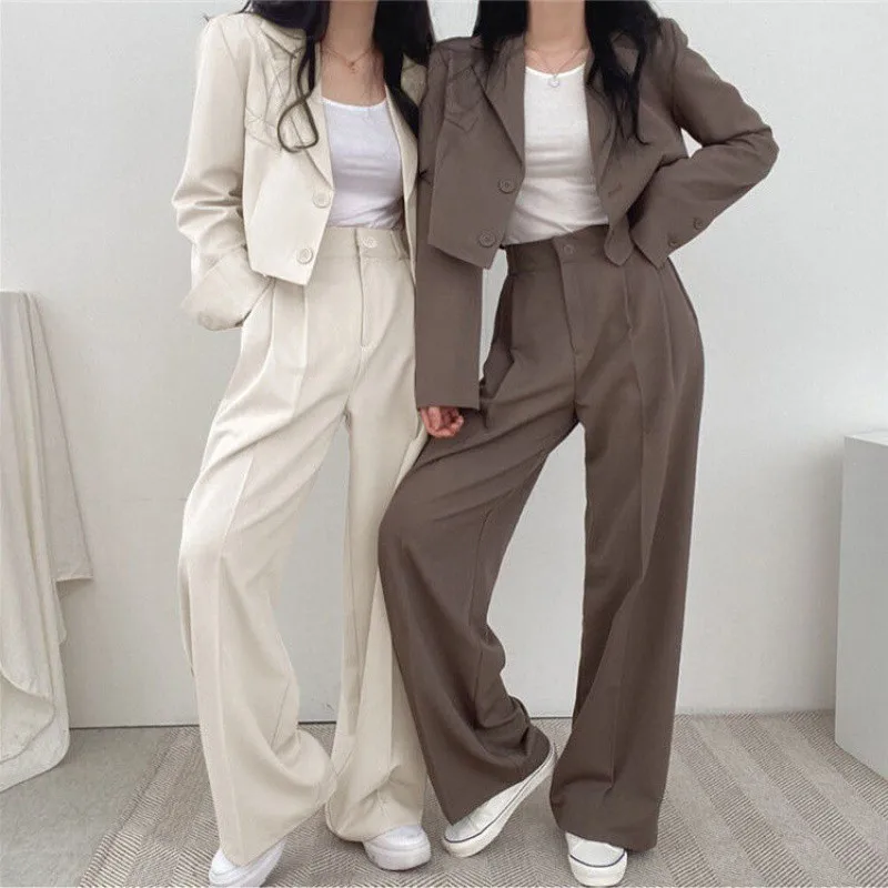 Fashion Pant Suits 2024 Spring Auturmn Suit Fashionable Anti-ageing High Waist for Small People