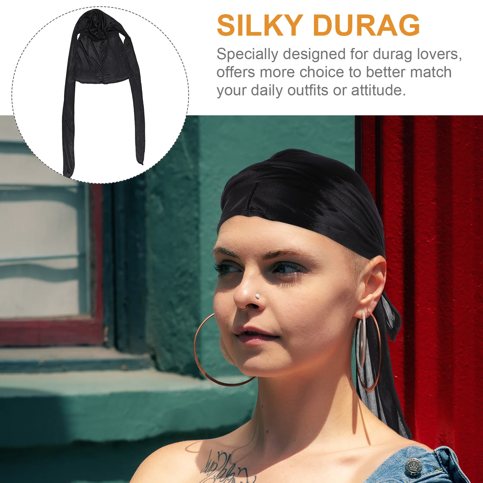 

7 шт., шелковистые Durags, длинный хвост, шелковый Durag, широкий ремешок, повязка на голову для мужчин и женщин, дышащие гладкие повязки для волос, шелковистые Durag