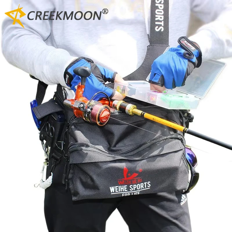 

Трехслойная поясная сумка для рыбалки, регулируемый мужской рюкзак, сумка для альпинизма, сумка-слинг для нахлыстовой рыбалки, диагональная сумка для походов, 30*17 см, для активного отдыха и кемпинга