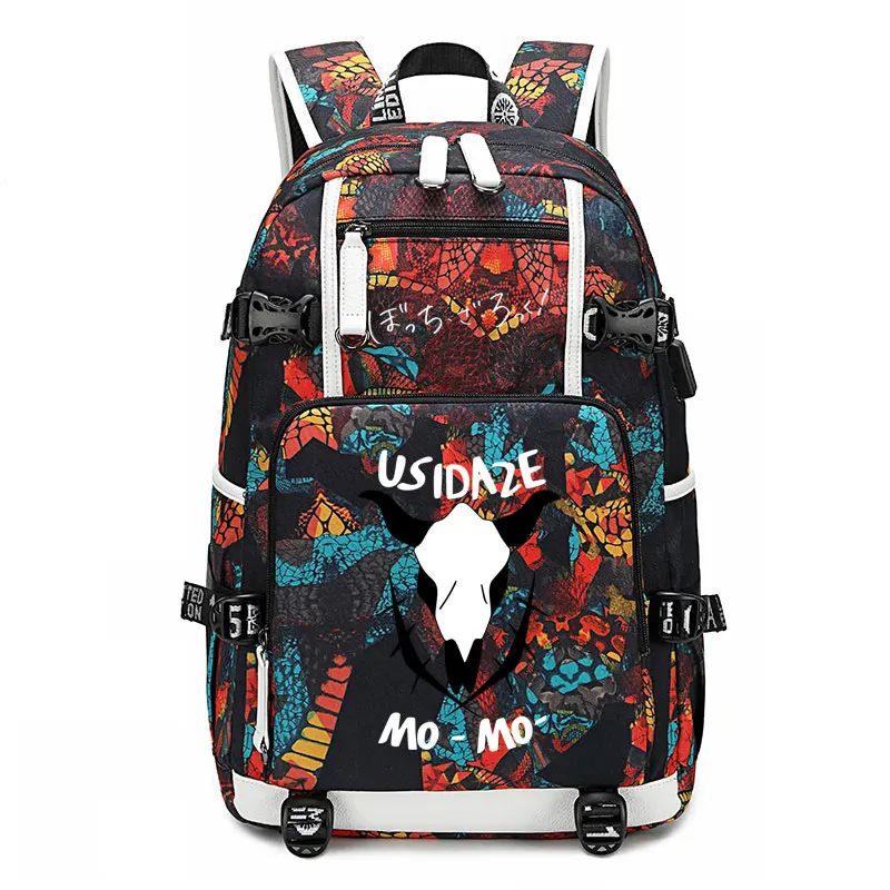 Imagem -05 - Nova Pedra Mochila Oxford Luminosa Usb para Homens Hitori Bocchi Laptop Bolsa Bolsas de Viagem