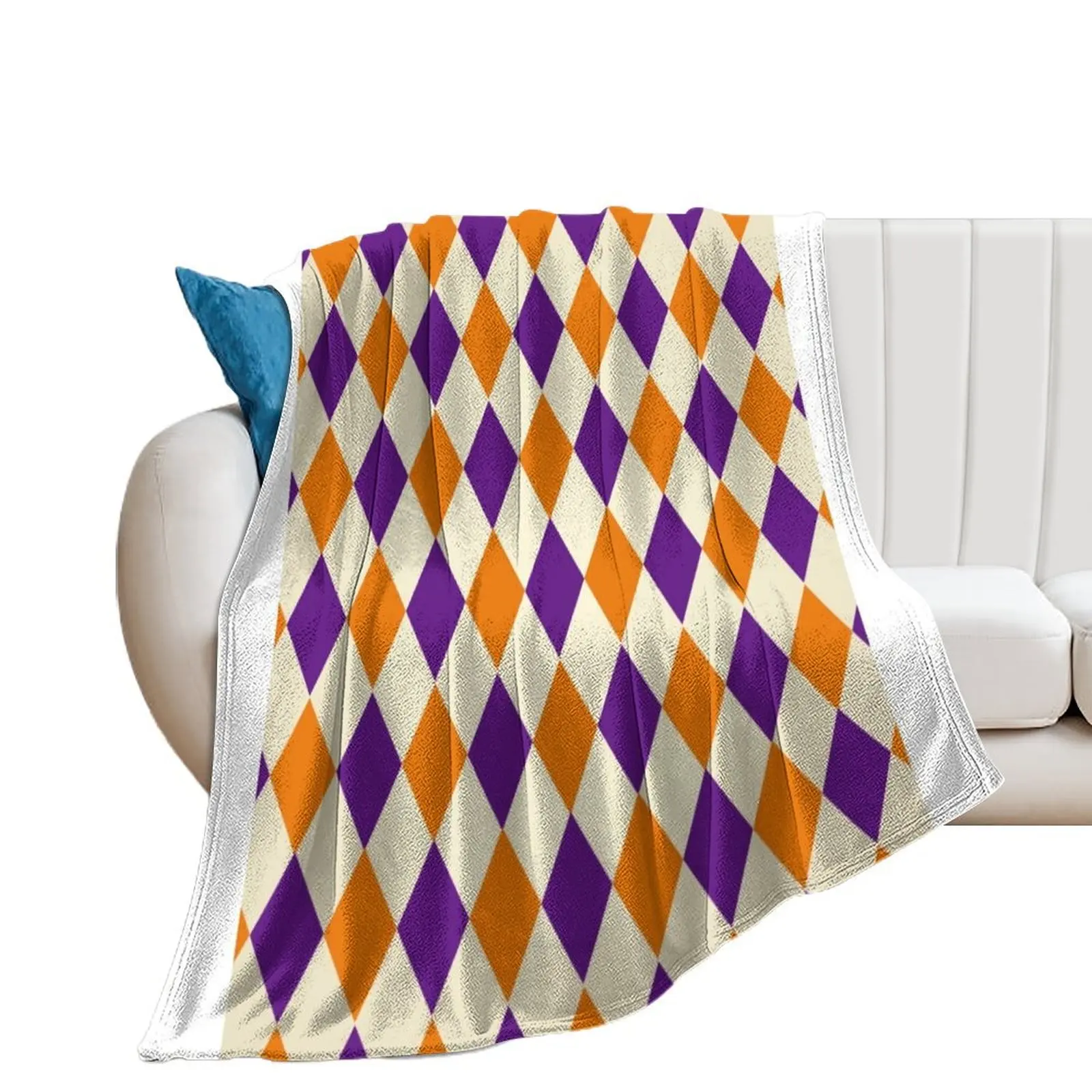 

Diamonds In Purple and Orange pattern design, This print is endless in opportunities! Throw Blanket Soft Shaggy Blankets