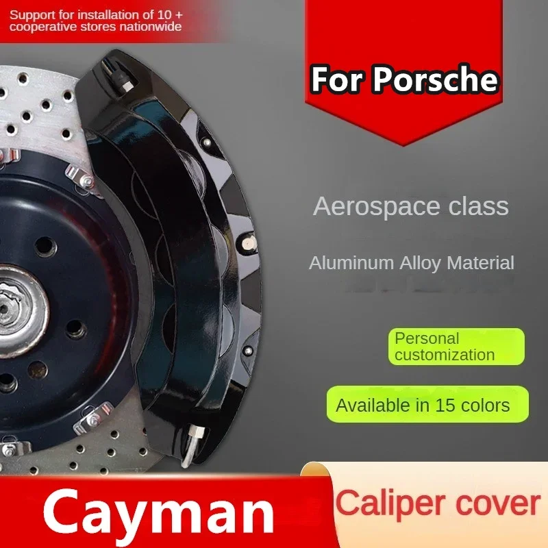 For Porsche Cayman Car Brake Caliper Cover 3D Aluminum Metal Kit Fit S MT 3.4L 2005 2.7L AT 2006 Sport 2008 2.9L 2009