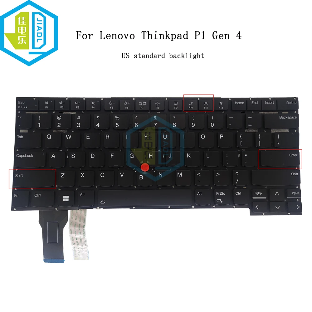 

Клавиатура для ноутбука Lenovo ThinkPad T14s Gen 2 P1 Gen 4 X1 Extreme 4th Trackpoint 57XC0199 с датской подсветкой US AR DM